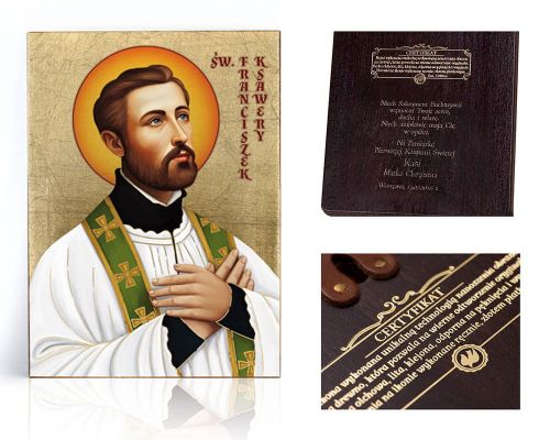 Ikona religijna Święty Franciszek Ksawery - dedykacja / własny tekst