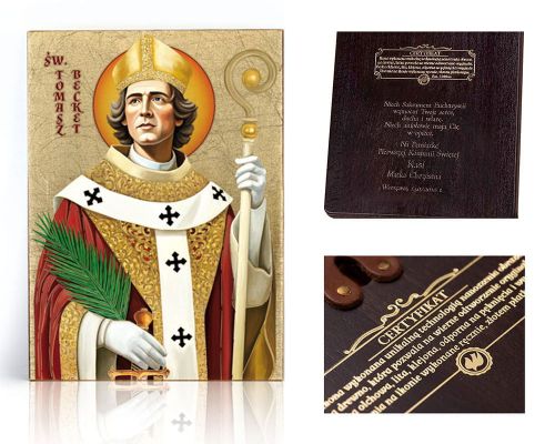 Ikona religijna Święty Tomasz Becket - dedykacja / własny tekst