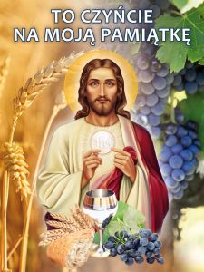Baner na Boże Ciało "To czyńcie na moją pamiątkę" 75x100 cm