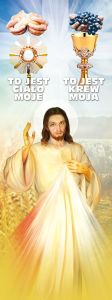 Baner na Boże Ciało "To jest Ciało moje, To jest Krew moja" 75x200 cm
