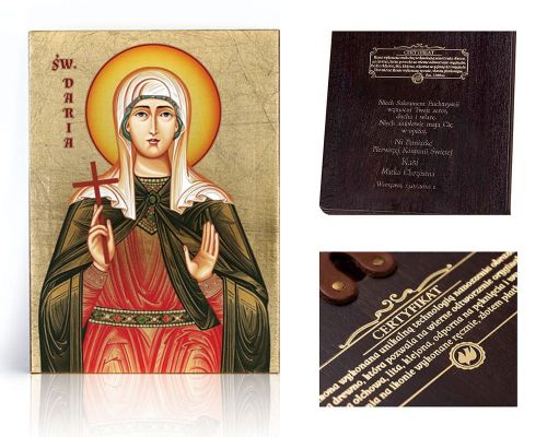 Ikona religijna Święta Daria - patronka sędziów - dedykacja / własny tekst