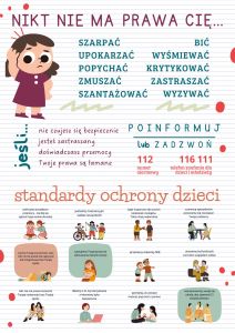Standardy ochrony małoletnich - tablica informacyjna -  A3 
