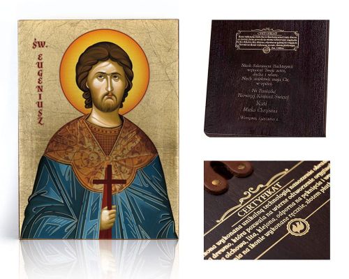 Ikona religijna Święty Eugeniusz - dedykacja / własny tekst
