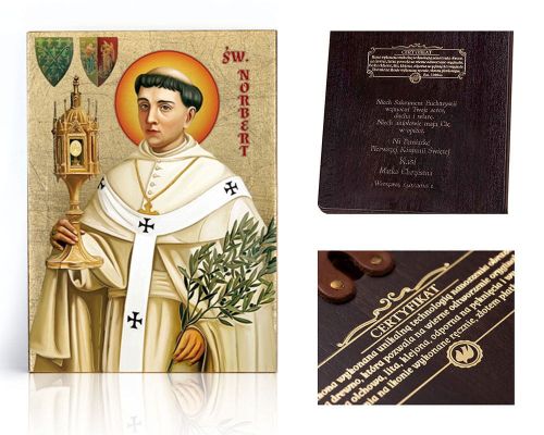 Ikona religijna Święty Norbert - dedykacja / własny tekst