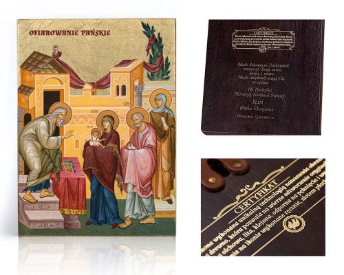 Ikona religijna Ofiarowanie Pańskie - dedykacja / własny tekst