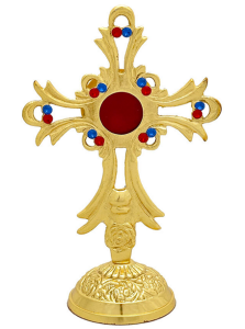 Relikwiarz złocony z mosiądzu