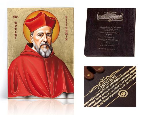 Ikona religijna Święty Robert Bellarmin - patron katechetów - dedykacja / własny tekst