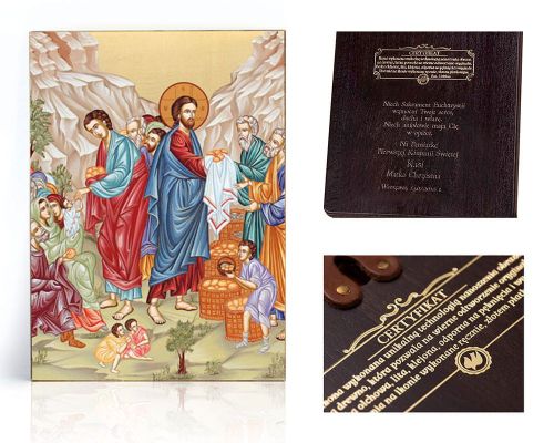 Ikona religijna Cudowne Rozmnożenie Chleba - dedykacja / własny tekst