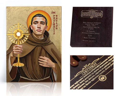 Ikona religijna Święty Paschalis Baylon - dedykacja / własny tekst