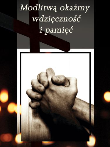 Baner na Wszystkich Świętych "Modlitwą okażmy..." 75x100 cm