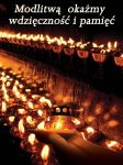 Baner na Wszystkich Świętych "Modlitwą okażmy..." 75x100 cm