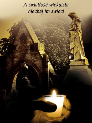 Baner na Wszystkich Świętych "A Światłość wiekuista..." 75x100 cm