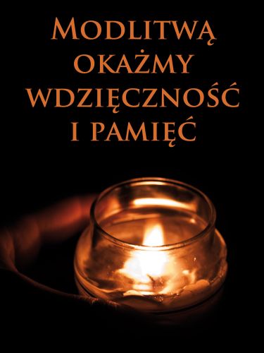 Baner na Wszystkich Świętych "Modlitwą okażmy..." 75x100 cm