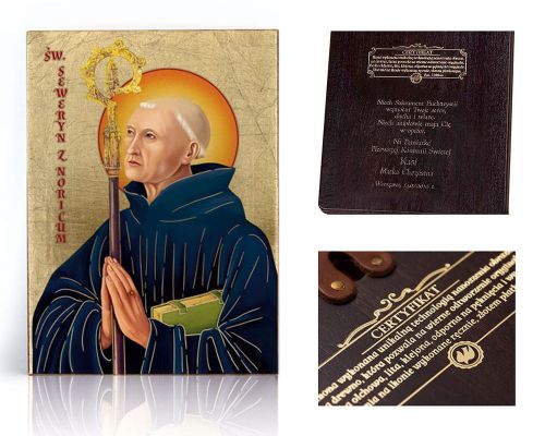 Ikona religijna Święty Seweryn z Noricum - dedykacja / własny tekst