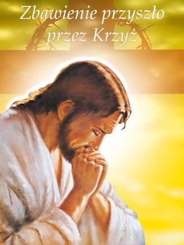 Baner na Wielki Post "Zbawienie przyszło przez..." 75x100 cm