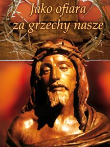 Baner na Wielki Post "Jako ofiara za grzechy nasze" 75x100 cm