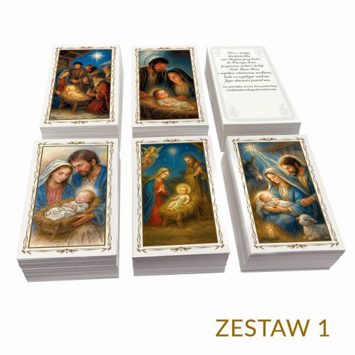 Obrazki kolędowe na białym kartonie