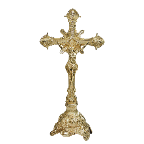 Krzyż ołtarzowy mosiężny - 47 cm