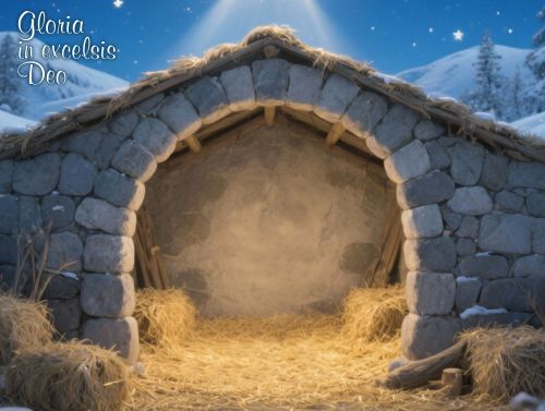 Tło do szopki, stajenka “Gloria in excelsis Deo” 265x200 cm
