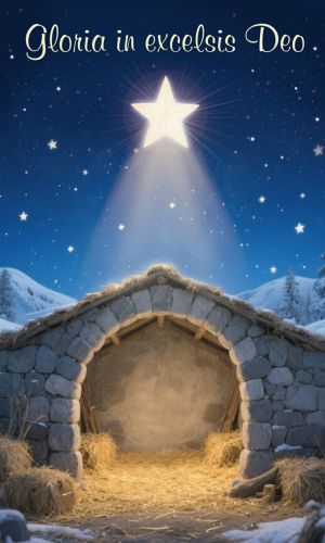 Tło do szopki, stajenka “Gloria in excelsis Deo” 150x250 cm