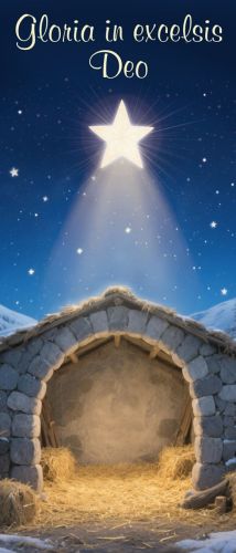 Tło do szopki, stajenka “Gloria in excelsis Deo” 150x350 cm