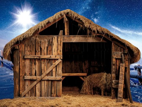 Tło do szopki, stajenka 265x200 cm