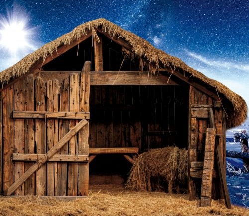 Tło do szopki, stajenka 150x130 cm