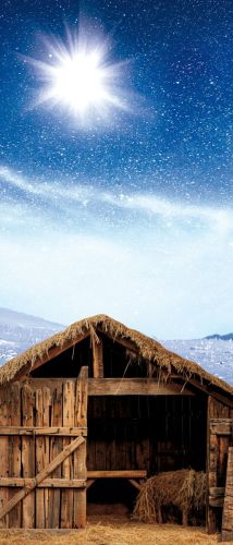 Tło do szopki, stajenka 150x350 cm