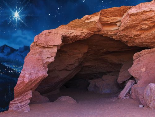 Tło do szopki, grota betlejemska 265x200 cm