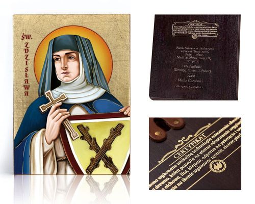 Ikona religijna Święta Zdzisława - dedykacja / własny tekst