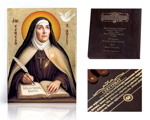 Ikona religijna Święta Teresa z Avila - dedykacja / własny tekst