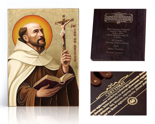Ikona religijna Święty Jan od Krzyża - dedykacja / własny tekst