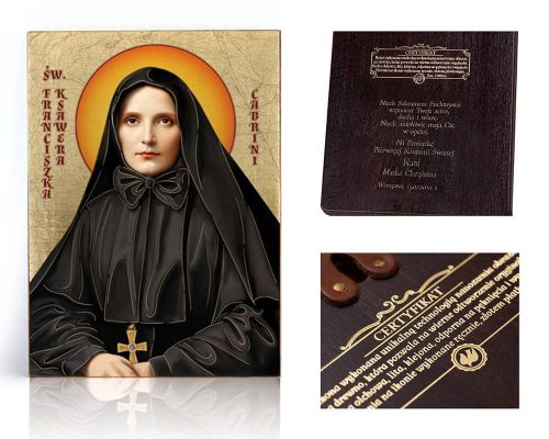 Ikona religijna Święta Franciszka Ksawera Cabrini - dedykacja / własny tekst