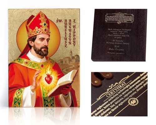 Ikona religijna Święty Augustyn z Hippony - dedykacja / własny tekst