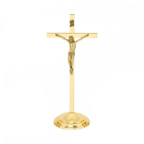 Nowoczesny krzyż stojący z mosiądzu - 30 cm