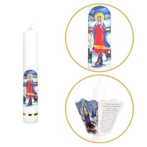 Świeca Gromniczna parafinowa + okapnik - 21 cm 