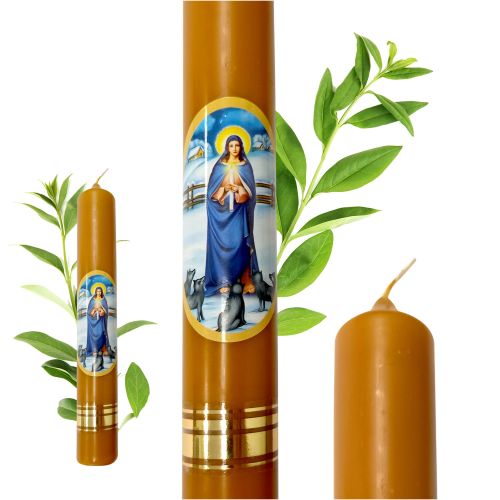 Świeca Gromnica z wosku pszczelego - 21 cm