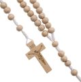 Różaniec Komunijny drewniany | naturalny