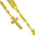 Różaniec Komunijny drewniany | żółty