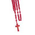 Różaniec Komunijny drewniany | czerwony