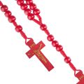 Różaniec Komunijny drewniany | czerwony