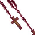 Różaniec Komunijny drewniany | bordowy