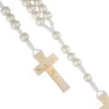Różaniec Komunijny drewniany | biały