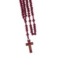 Różaniec Komunijny drewniany | bordowy