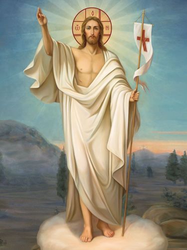 Baner na Wielkanoc - Jezus Zmartwychwstały 75x100 cm