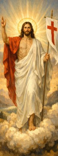 Baner na Wielkanoc Jezus Zmartwychwstały 75x200 cm