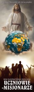 Baner na Rok Duszpasterski 2025/2026 "Uczniowie-misjonarze"100x200 cm
