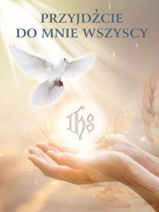 Baner na Boże Ciało "Przyjdźcie do mnie wszyscy" 50x130 cm