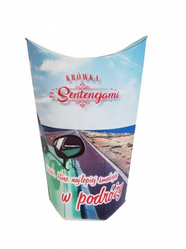 Krówki mleczne w opakowaniu 250g z sentencjami - w podróży.