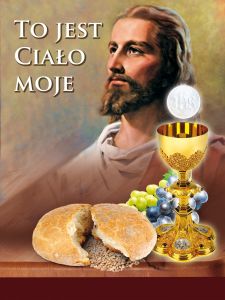 Baner na Boże Ciało "To jest ciało moje" 60x100 cm